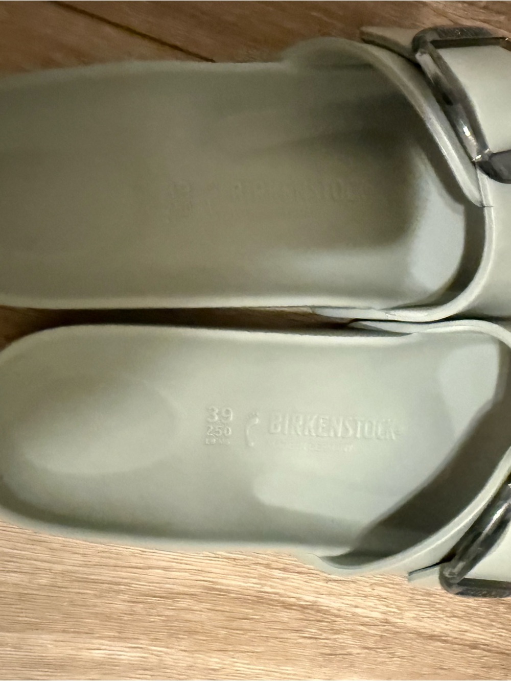 Birkenstock Mint Green Single-Buckle Slide Sandals - Big Buckle Madrid - Picture 4 of 6
